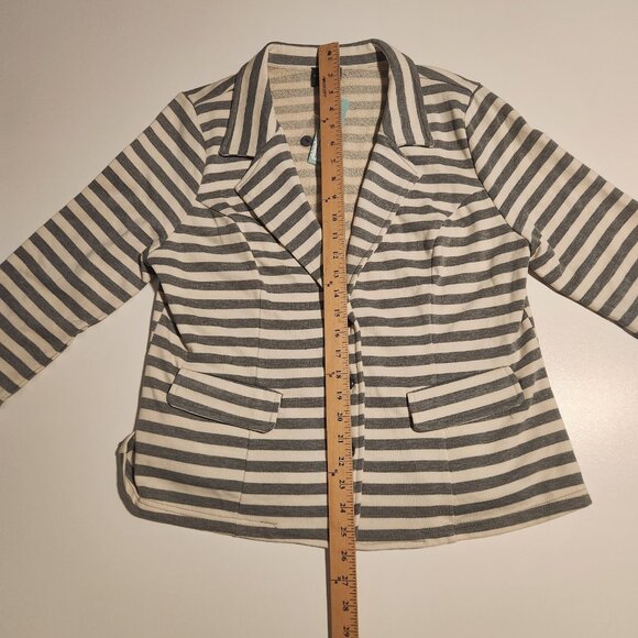 Market & Spruce Torin French Terry Blazer Blue Gray / Ivory‎ Striped XL NEW - Picture 16 of 16